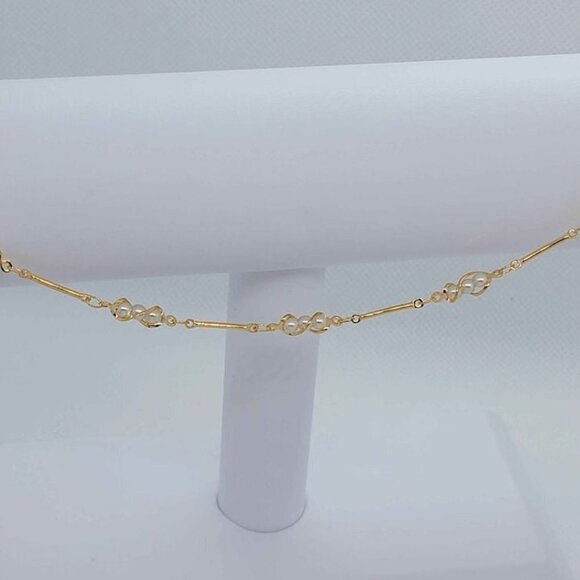 Brand New Brazilian 18k Gold Filled Multi White Pearl  Anklet - Picture 3 of 7